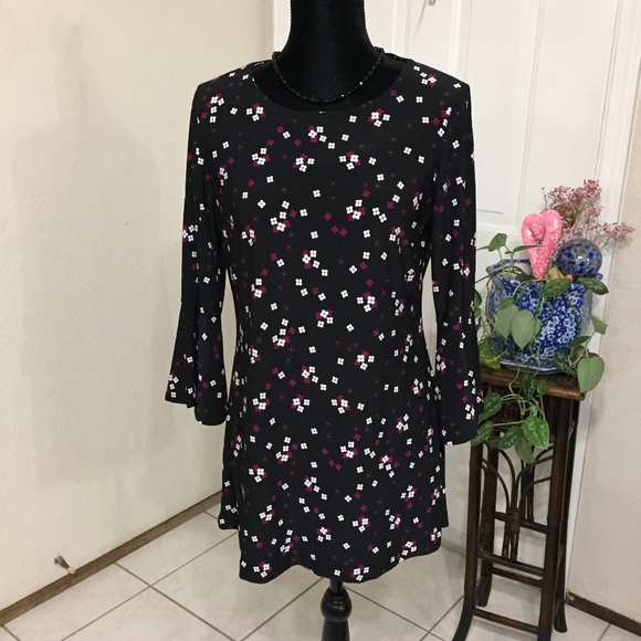 tommy hilfiger black floral dress
